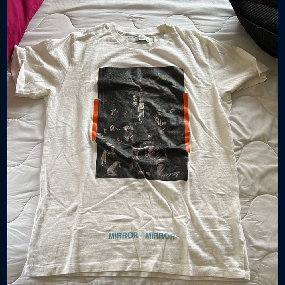 Off-White Orange White Graphic Short Sleeve Tee